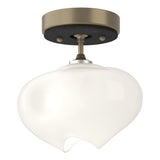 Hubbardton Forge 2022 Soft Gold Black Frosted Glass (FD) Ume 1-Light Semi-Flush