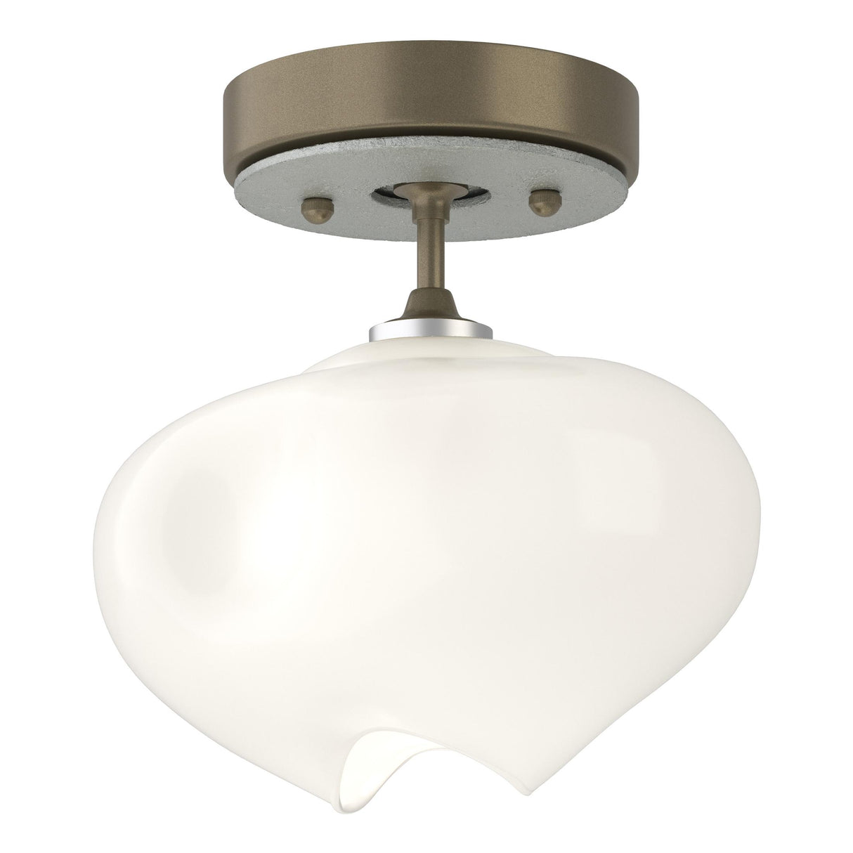 Hubbardton Forge 2022 Soft Gold Vintage Platinum Frosted Glass (FD) Ume 1-Light Semi-Flush