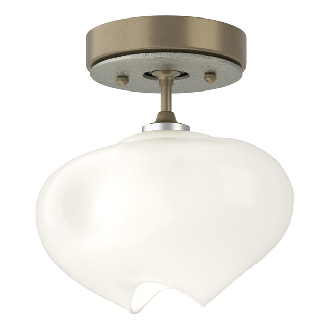 Hubbardton Forge 2022 Soft Gold Sterling Frosted Glass (FD) Ume 1-Light Semi-Flush