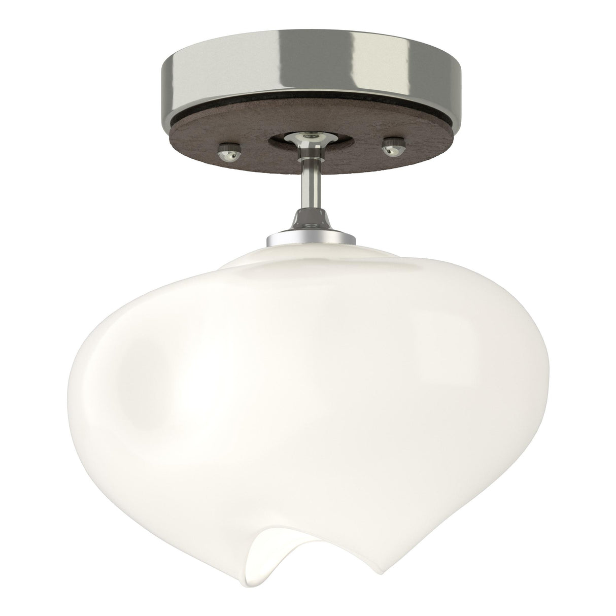 Hubbardton Forge 2022 Sterling Bronze Frosted Glass (FD) Ume 1-Light Semi-Flush
