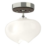 Hubbardton Forge 2022 Sterling Bronze Frosted Glass (FD) Ume 1-Light Semi-Flush