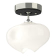 Hubbardton Forge 2022 Sterling Black Frosted Glass (FD) Ume 1-Light Semi-Flush