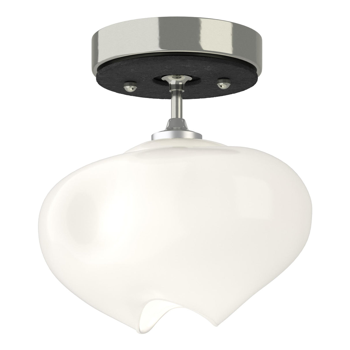 Hubbardton Forge 2022 Sterling Black Frosted Glass (FD) Ume 1-Light Semi-Flush