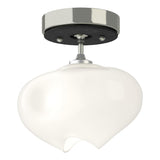 Hubbardton Forge 2022 Sterling Black Frosted Glass (FD) Ume 1-Light Semi-Flush