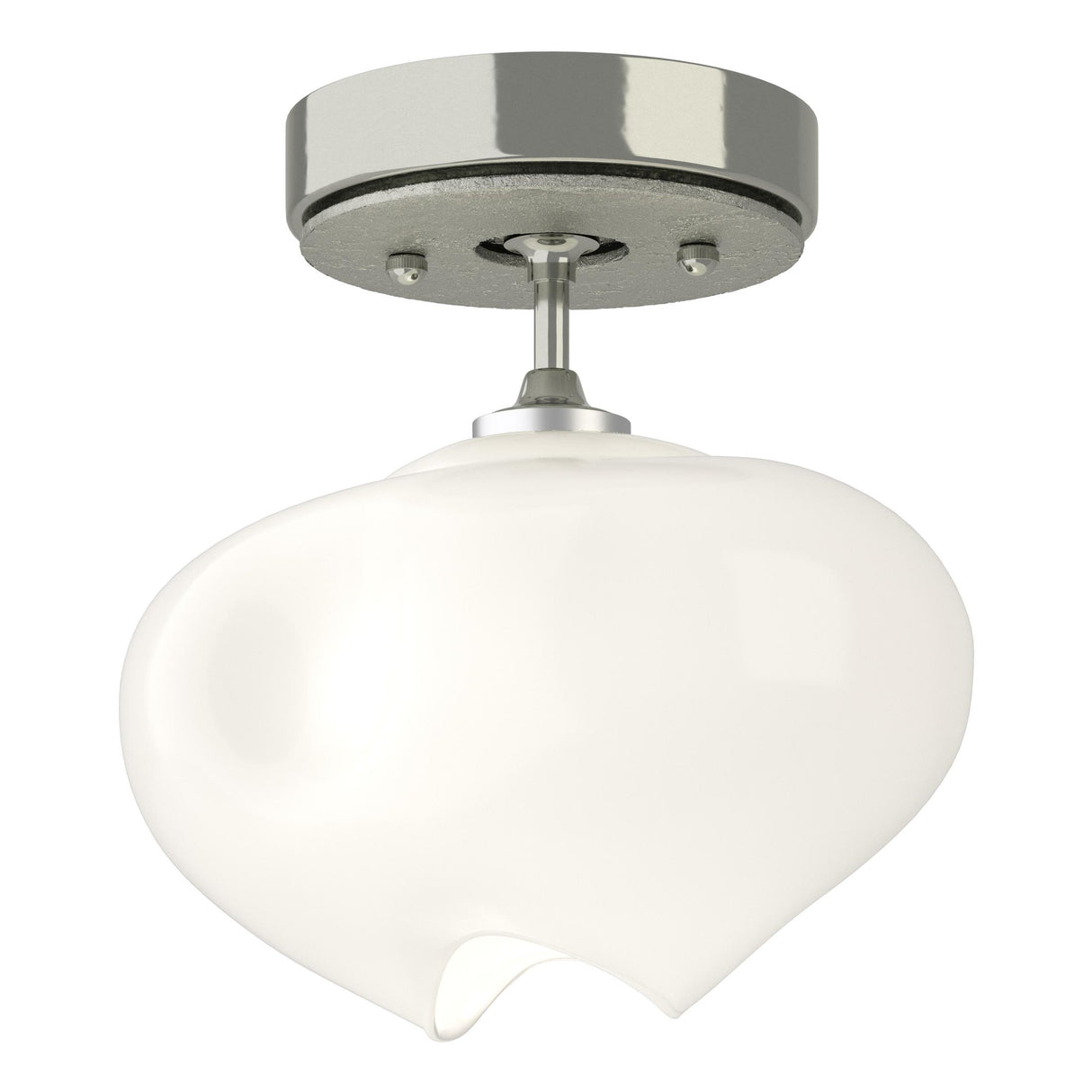 Hubbardton Forge 2022 Sterling Sterling Frosted Glass (FD) Ume 1-Light Semi-Flush
