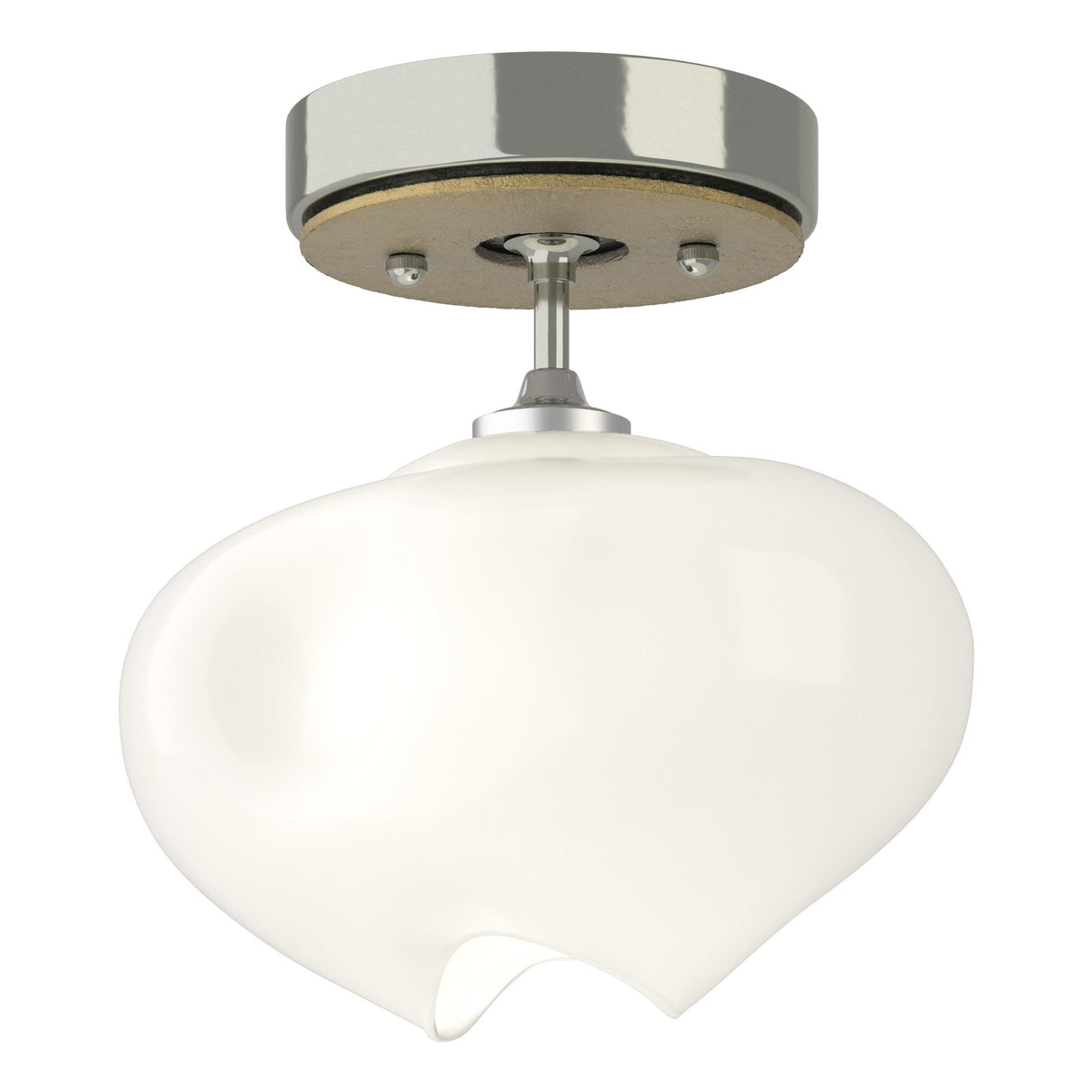 Hubbardton Forge 2022 Sterling Modern Brass Frosted Glass (FD) Ume 1-Light Semi-Flush
