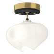 Hubbardton Forge 2022 Modern Brass Black Frosted Glass (FD) Ume 1-Light Semi-Flush