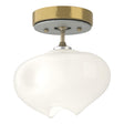Hubbardton Forge 2022 Modern Brass Vintage Platinum Frosted Glass (FD) Ume 1-Light Semi-Flush