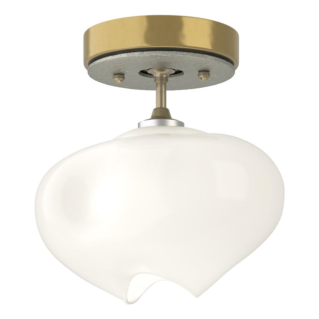Hubbardton Forge 2022 Modern Brass Sterling Frosted Glass (FD) Ume 1-Light Semi-Flush