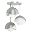 Hubbardton Forge 2022 Vintage Platinum White Opal Glass (GG) Brooklyn 3-Light Double Shade Semi-Flush