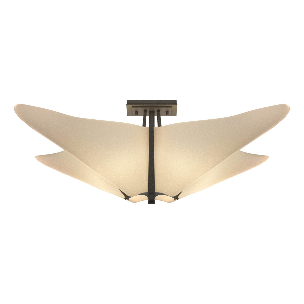 Hubbardton Forge 2011 Natural Iron Spun Frost (SH) Kirigami Semi-Flush