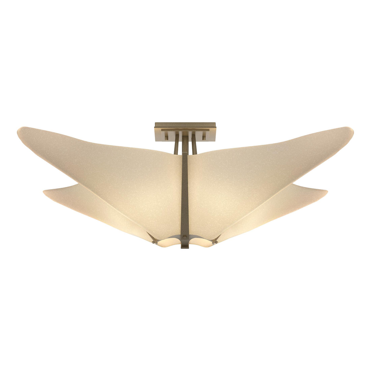 Hubbardton Forge 2011 Soft Gold Spun Frost (SH) Kirigami Semi-Flush