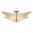Hubbardton Forge 2011 Modern Brass Spun Frost (SH) Kirigami Semi-Flush
