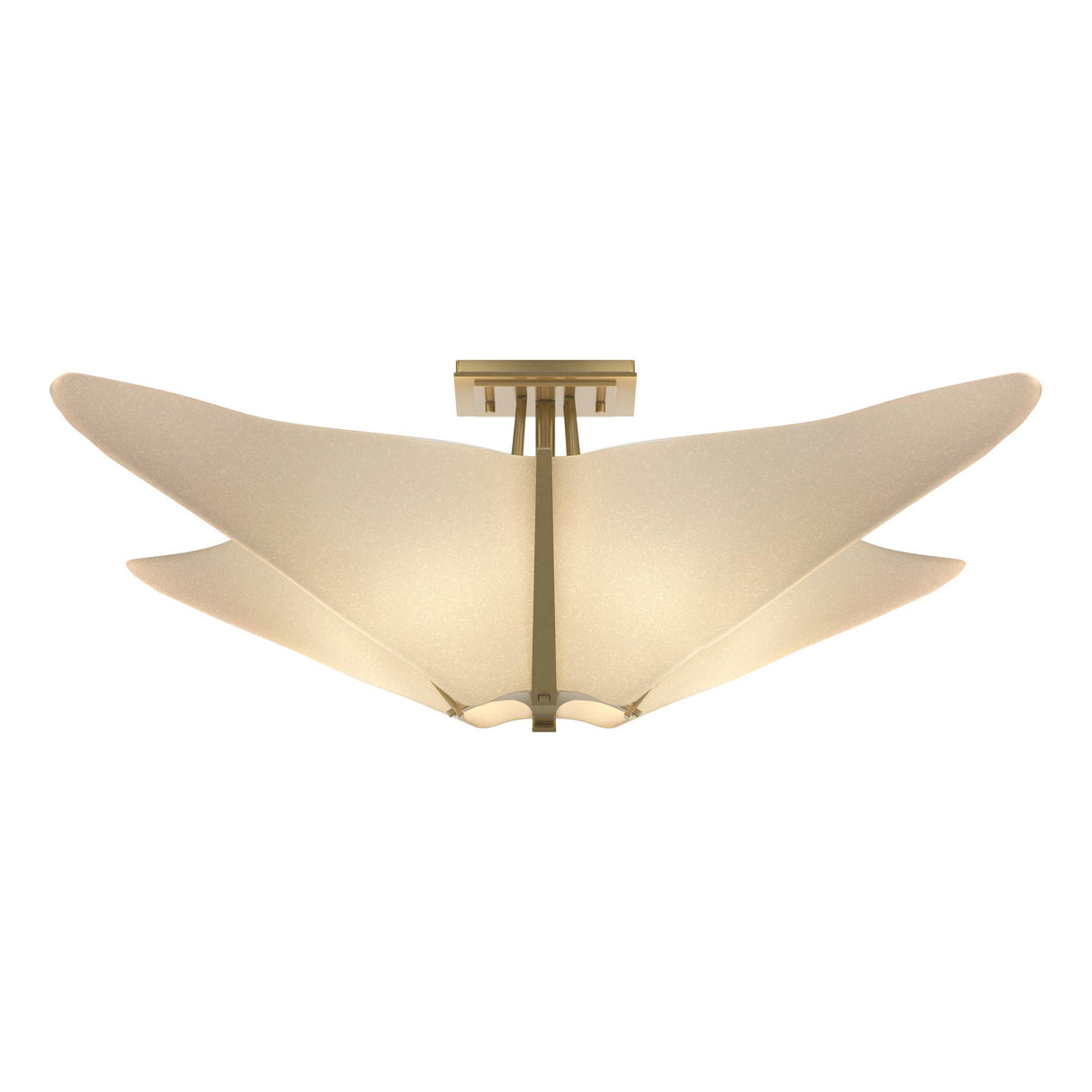 Hubbardton Forge 2011 Modern Brass Spun Frost (SH) Kirigami Semi-Flush