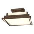 Hubbardton Forge 2004 Coastal Bronze Ivory Art Glass (CC) Steppe Small Semi-Flush
