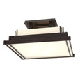 Hubbardton Forge 2004 Oil Rubbed Bronze Ivory Art Glass (CC) Steppe Small Semi-Flush