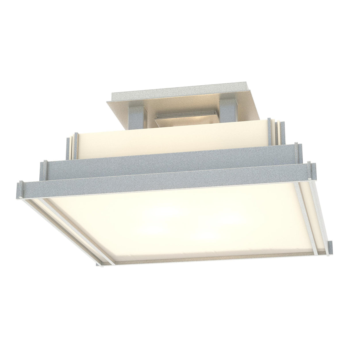 Hubbardton Forge 2004 Vintage Platinum Ivory Art Glass (CC) Steppe Small Semi-Flush