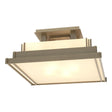 Hubbardton Forge 2004 Soft Gold White Art Glass (BB) Steppe Small Semi-Flush