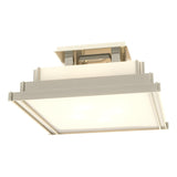 Hubbardton Forge 2004 Sterling Ivory Art Glass (CC) Steppe Small Semi-Flush