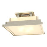 Hubbardton Forge 2004 Sterling White Art Glass (BB) Steppe Small Semi-Flush