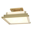 Hubbardton Forge 2004 Modern Brass Ivory Art Glass (CC) Steppe Small Semi-Flush