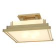 Hubbardton Forge 2004 Modern Brass White Art Glass (BB) Steppe Small Semi-Flush