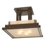 Hubbardton Forge 2004 Coastal Bronze Ivory Art Glass (CC) Steppe Large Semi-Flush