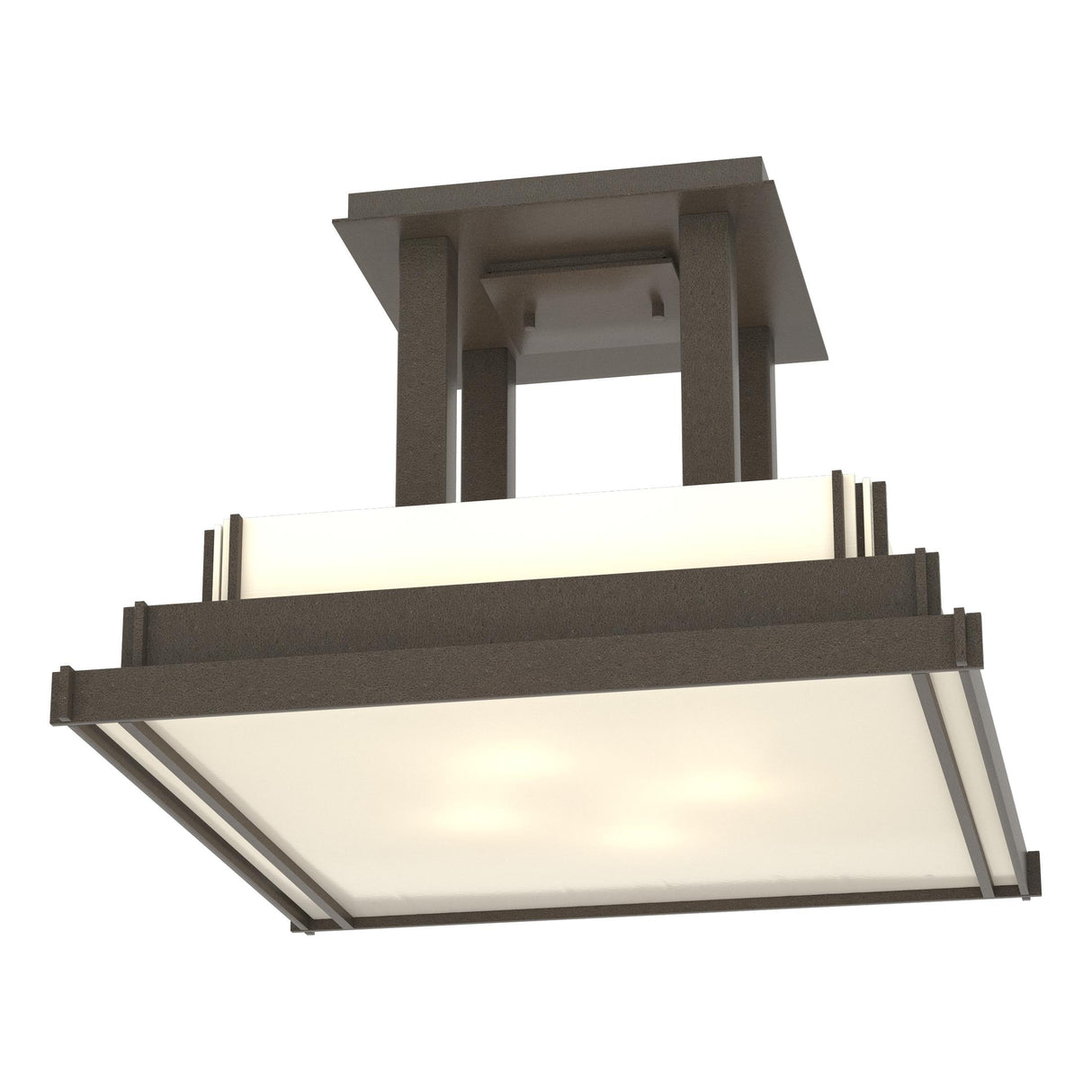 Hubbardton Forge 2004 Coastal Dark Smoke White Art Glass (BB) Steppe Large Semi-Flush
