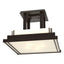 Hubbardton Forge 2004 Oil Rubbed Bronze White Art Glass (BB) Steppe Large Semi-Flush