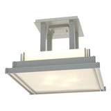 Hubbardton Forge 2004 Vintage Platinum White Art Glass (BB) Steppe Large Semi-Flush