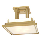Hubbardton Forge 2004 Sterling White Art Glass (BB) Steppe Large Semi-Flush