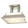 Hubbardton Forge 2004 Modern Brass White Art Glass (BB) Steppe Large Semi-Flush