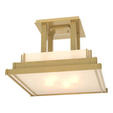 Hubbardton Forge 2004 Modern Brass Ivory Art Glass (CC) Steppe Large Semi-Flush