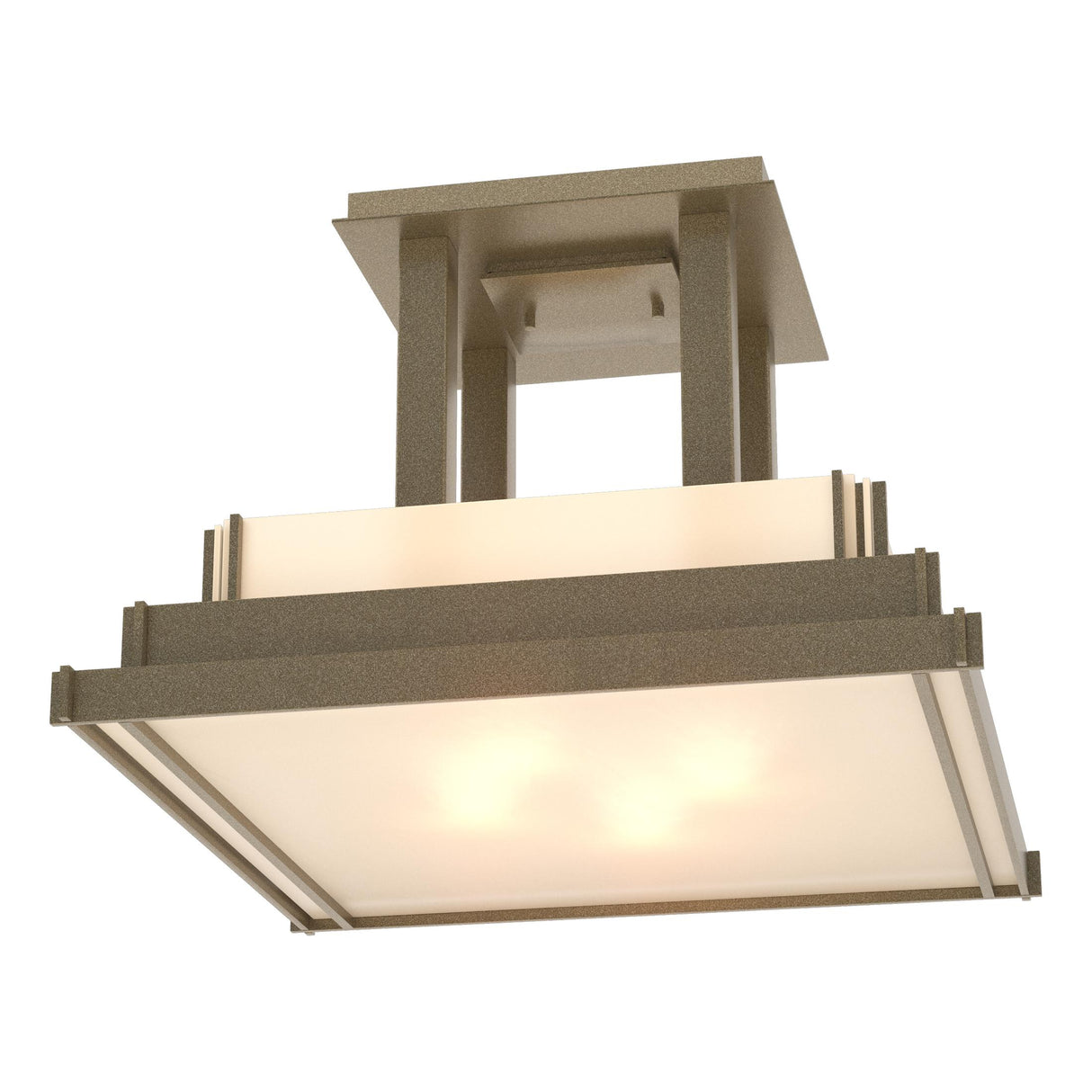 Hubbardton Forge 2004 Soft Gold Ivory Art Glass (CC) Steppe Large Semi-Flush
