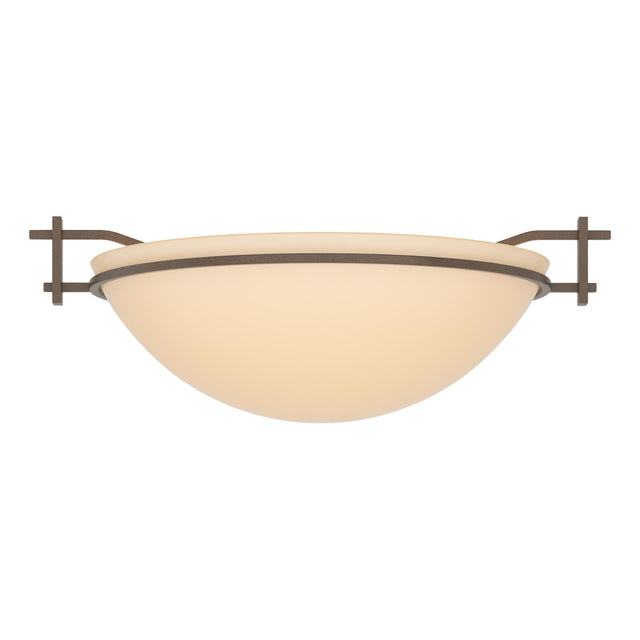 Hubbardton Forge 2002 Bronze Sand Glass (SS) Moonband Semi-Flush