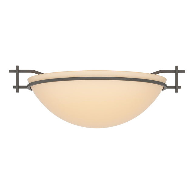 Hubbardton Forge 2002 Dark Smoke Sand Glass (SS) Moonband Semi-Flush