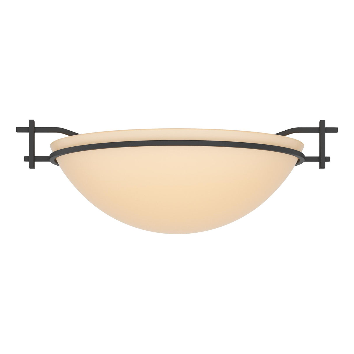 Hubbardton Forge 2002 Black Sand Glass (SS) Moonband Semi-Flush