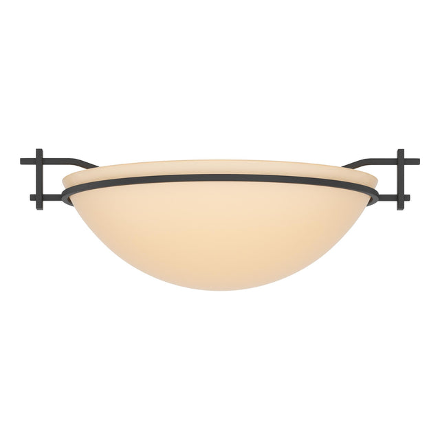 Hubbardton Forge 2002 Black Sand Glass (SS) Moonband Semi-Flush