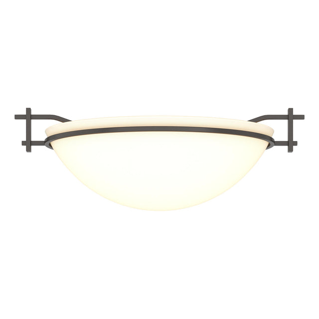 Hubbardton Forge 2002 Oil Rubbed Bronze Opal Glass (GG) Moonband Semi-Flush