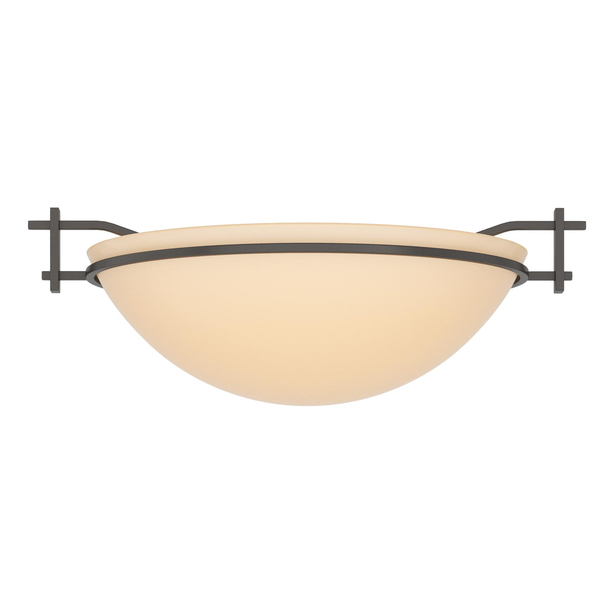 Hubbardton Forge 2002 Oil Rubbed Bronze Sand Glass (SS) Moonband Semi-Flush