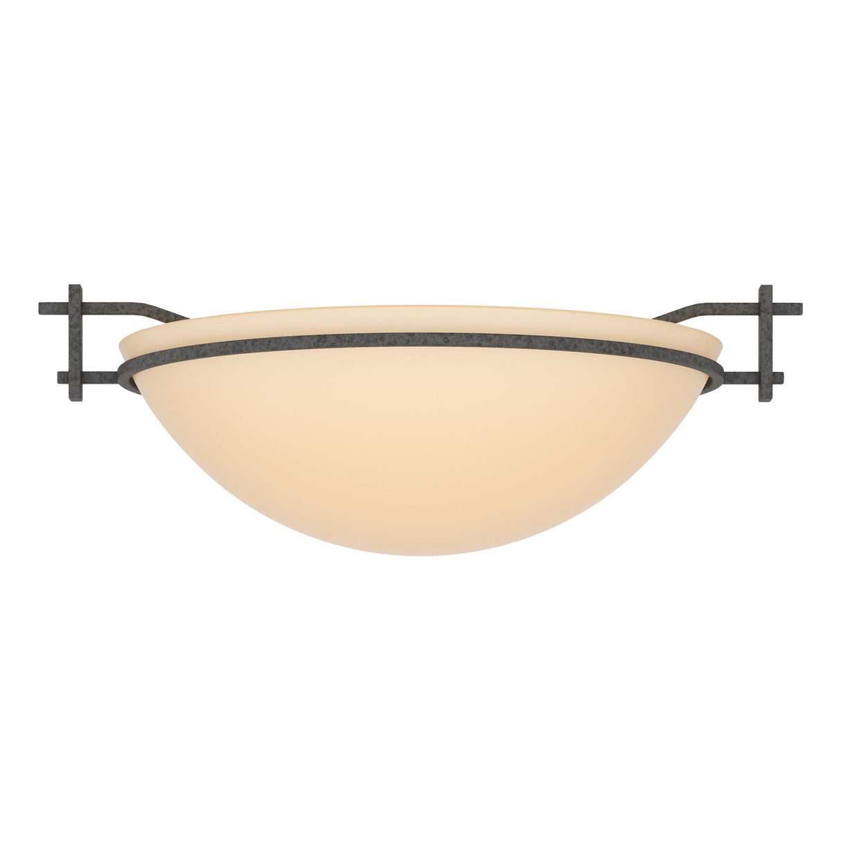 Hubbardton Forge 2002 Natural Iron Sand Glass (SS) Moonband Semi-Flush