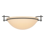 Hubbardton Forge 2002 Natural Iron Sand Glass (SS) Moonband Semi-Flush