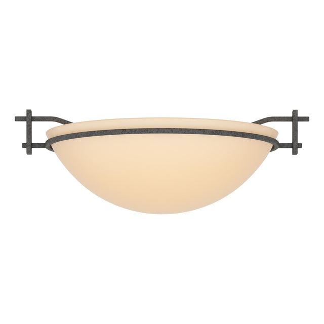 Hubbardton Forge 2002 Natural Iron Sand Glass (SS) Moonband Semi-Flush
