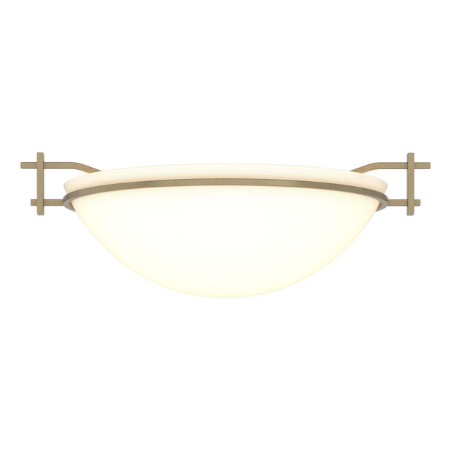 Hubbardton Forge 2002 Soft Gold Opal Glass (GG) Moonband Semi-Flush