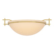 Hubbardton Forge 2002 Modern Brass Sand Glass (SS) Moonband Semi-Flush
