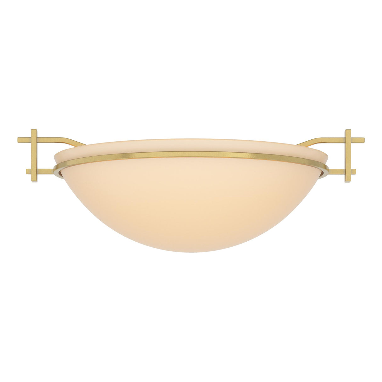 Hubbardton Forge 2002 Modern Brass Sand Glass (SS) Moonband Semi-Flush