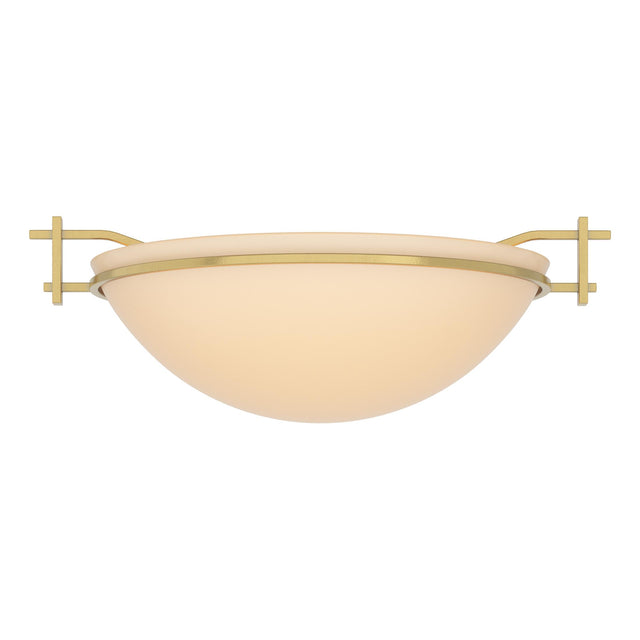 Hubbardton Forge 2002 Modern Brass Sand Glass (SS) Moonband Semi-Flush