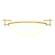 Hubbardton Forge 2002 Modern Brass Opal Glass (GG) Moonband Semi-Flush
