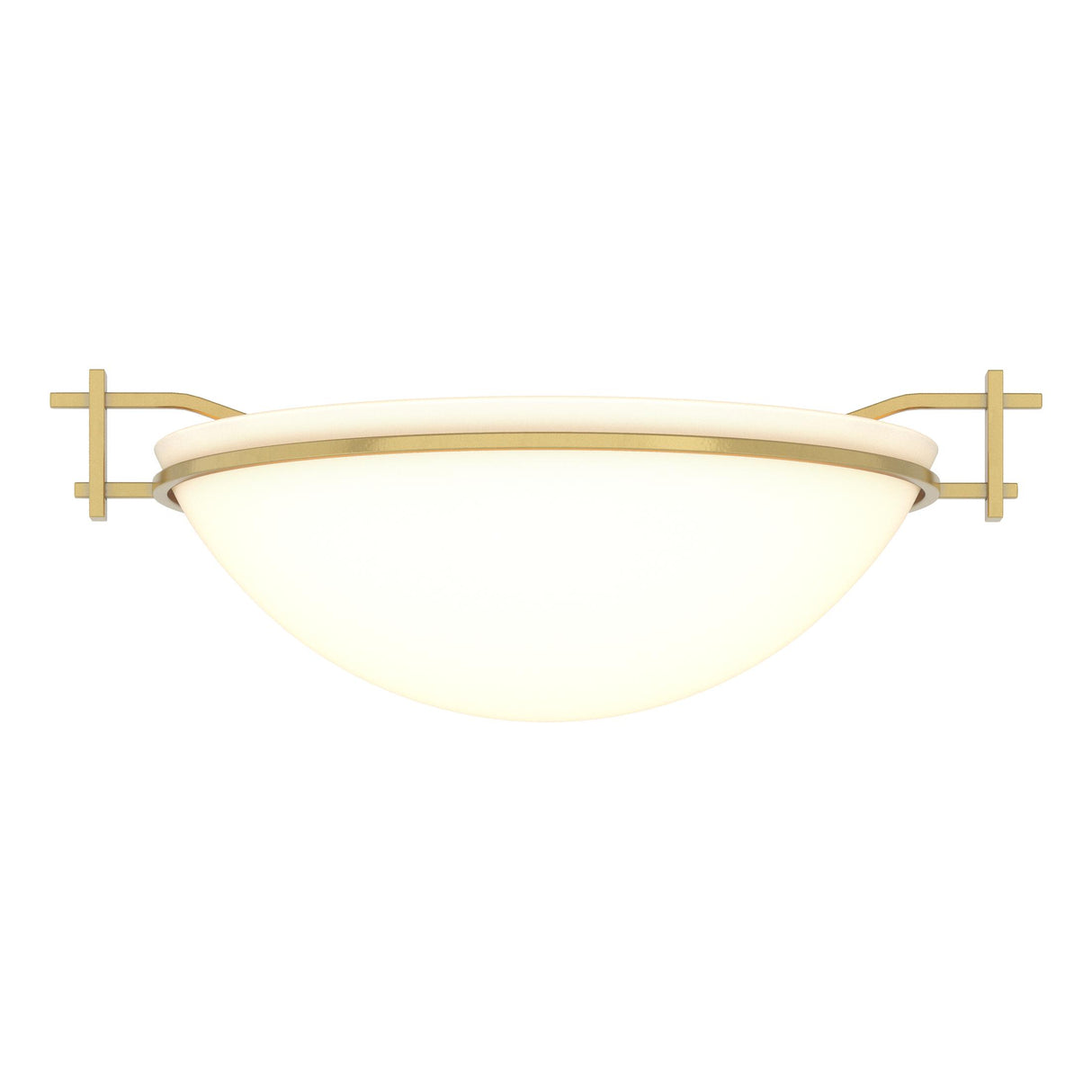 Hubbardton Forge 2002 Modern Brass Opal Glass (GG) Moonband Semi-Flush