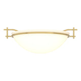 Hubbardton Forge 2002 Modern Brass Opal Glass (GG) Moonband Semi-Flush